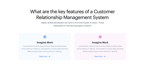 Two Card in a row with centric