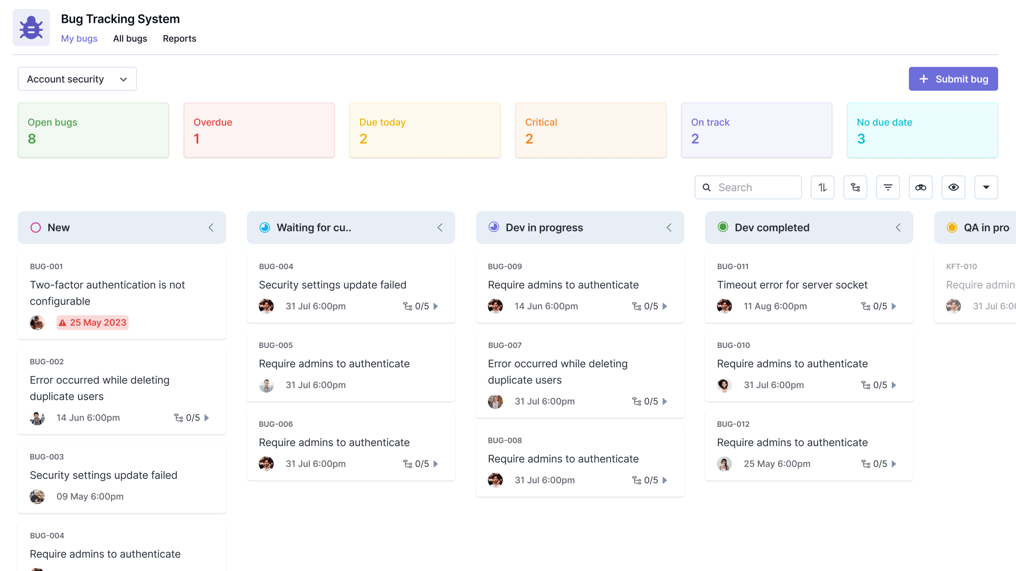task visual management My bugs