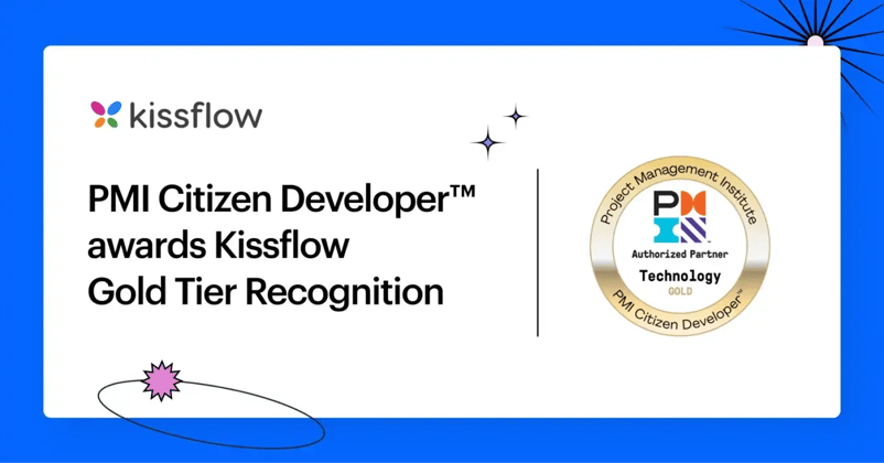 PMI Citizen Developer™ awards Kissflow Gold Tier Recognition