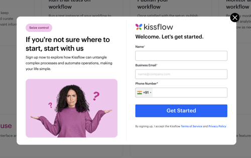 Global Sigup Popup  (Triggering for exit intent) - https://kissflow.com/workflow/enterprise-workflow-management/