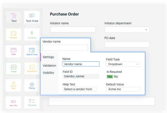 create electronic po form