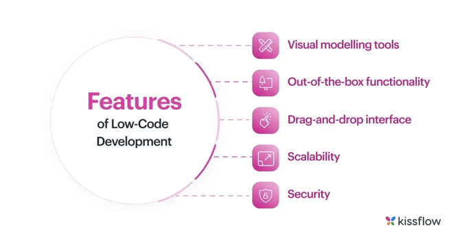 list of features of low code development