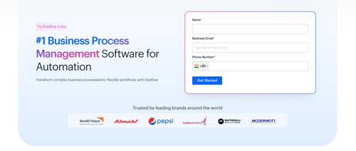  Image and content (BG, form, and  bottom image strip) - https://campaigns.kissflow.com/workflow-software/