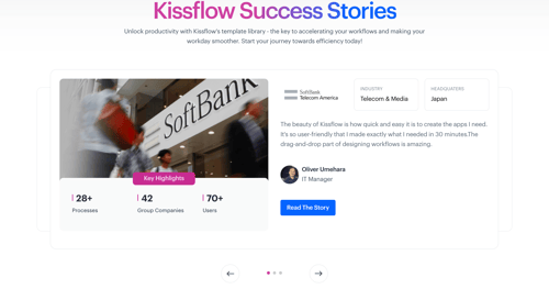 Deep metrics - https://kissflow.com/success-stories