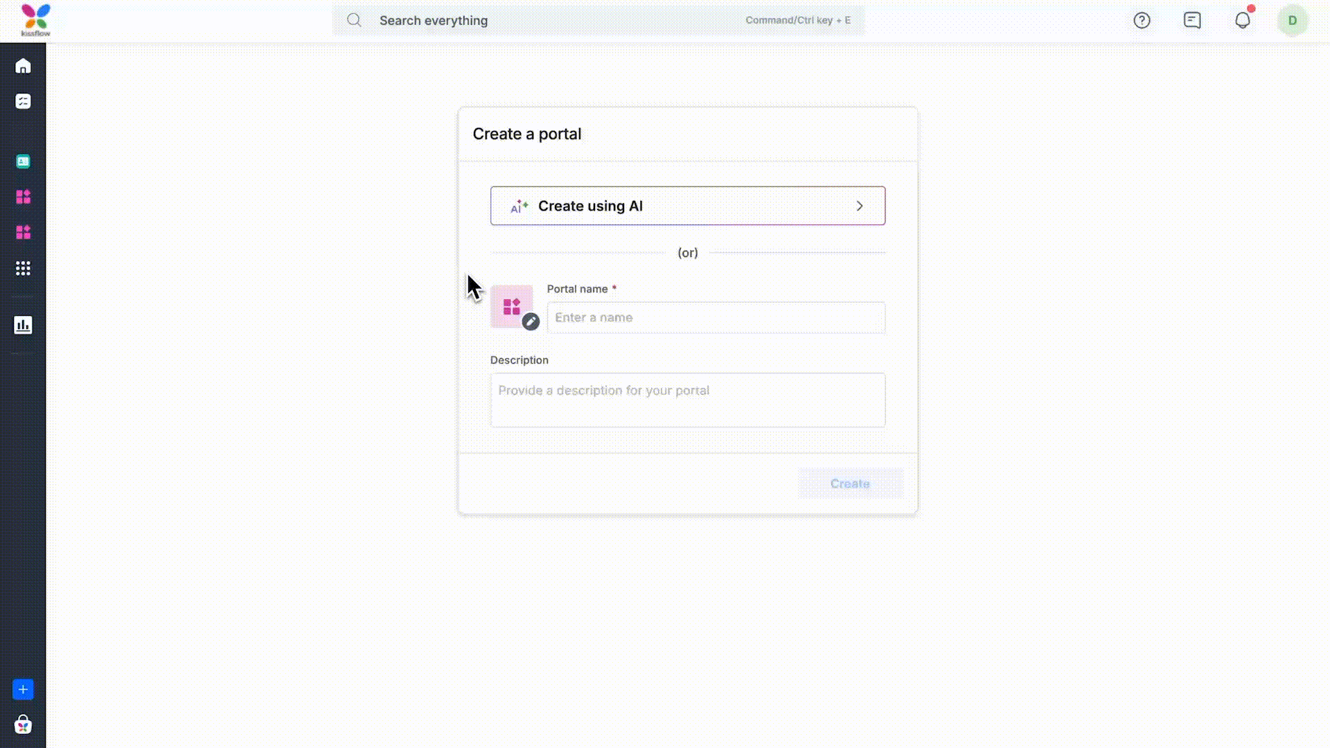 AI Portal Creation No Background