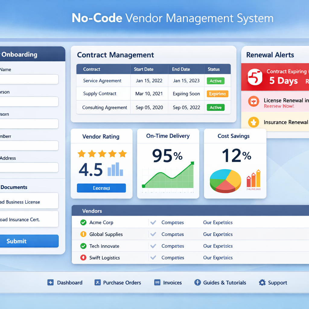 No-Code Vendor Management System: Build a Supplier Hub Without Developers
