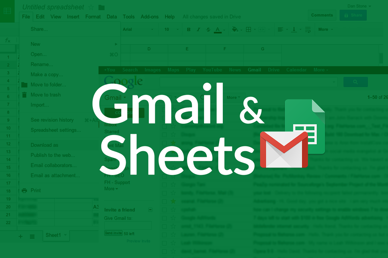 Email + Spreadsheets