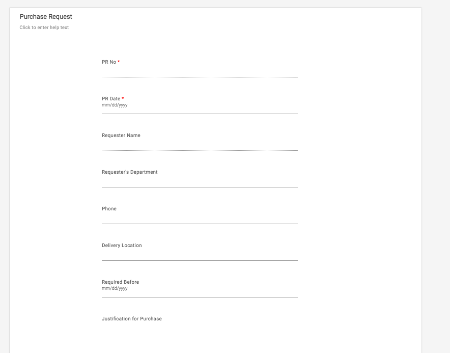 Purchase Request Form