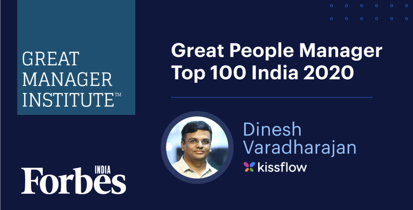 Dinesh Varadharajan featured in the List of Top 100 Great People Managers 2020