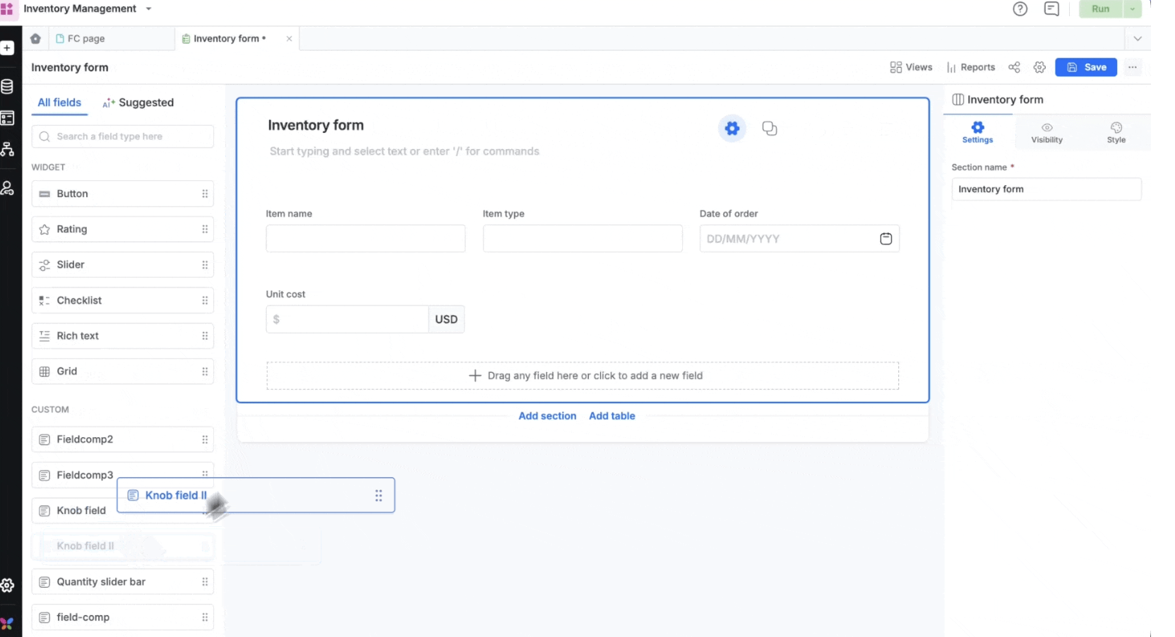 Custom Form Fields