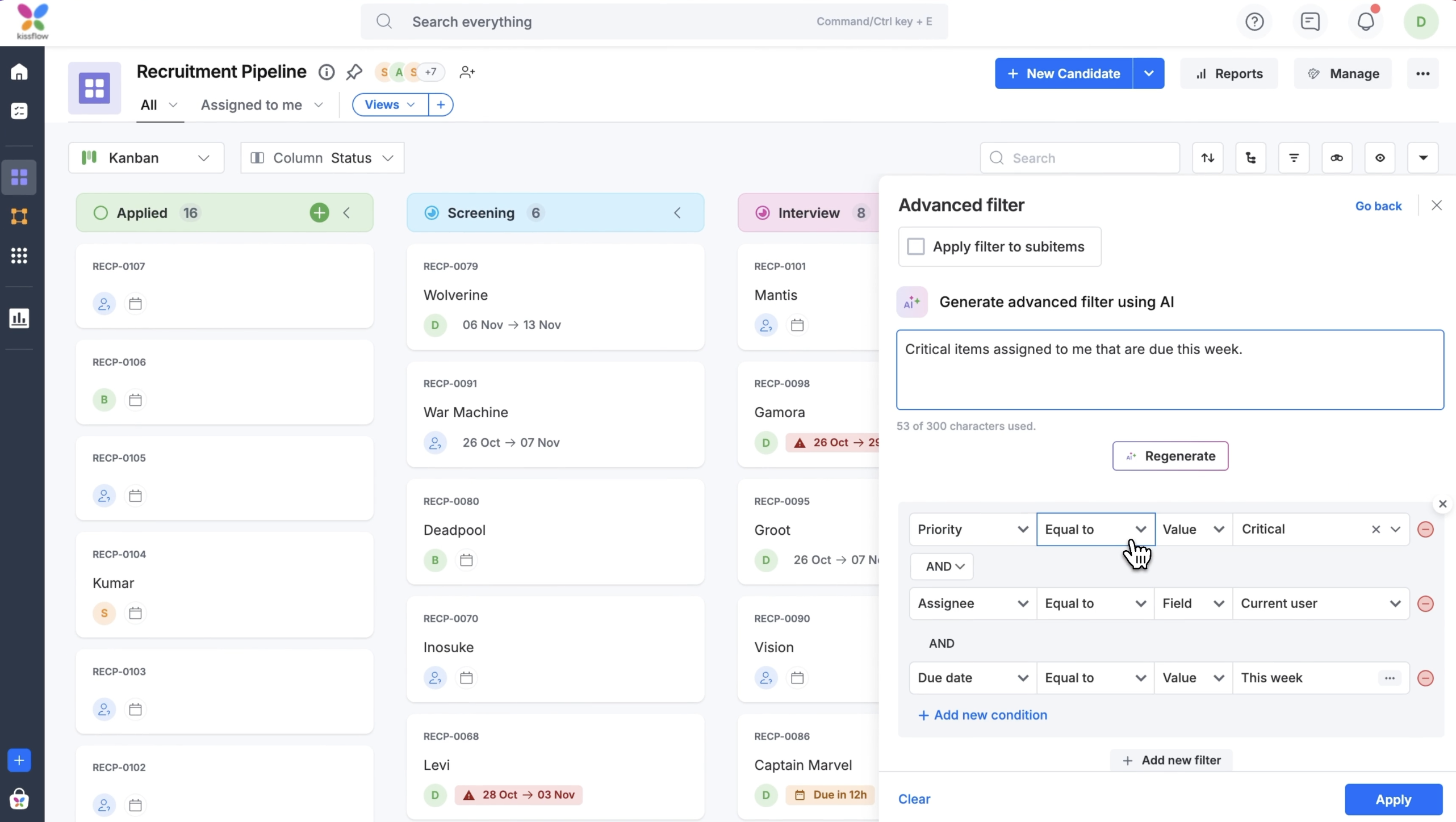 AI-powered advanced filters