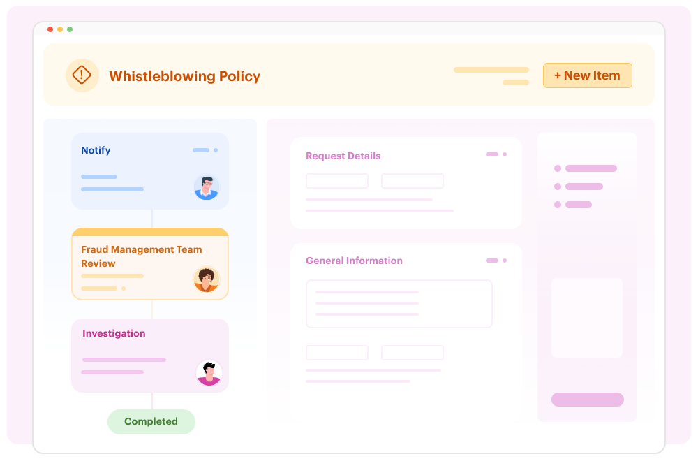 Whistleblowing policy workflow template