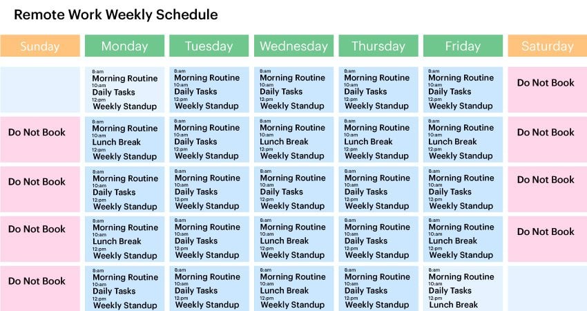 how to create remote work schedule