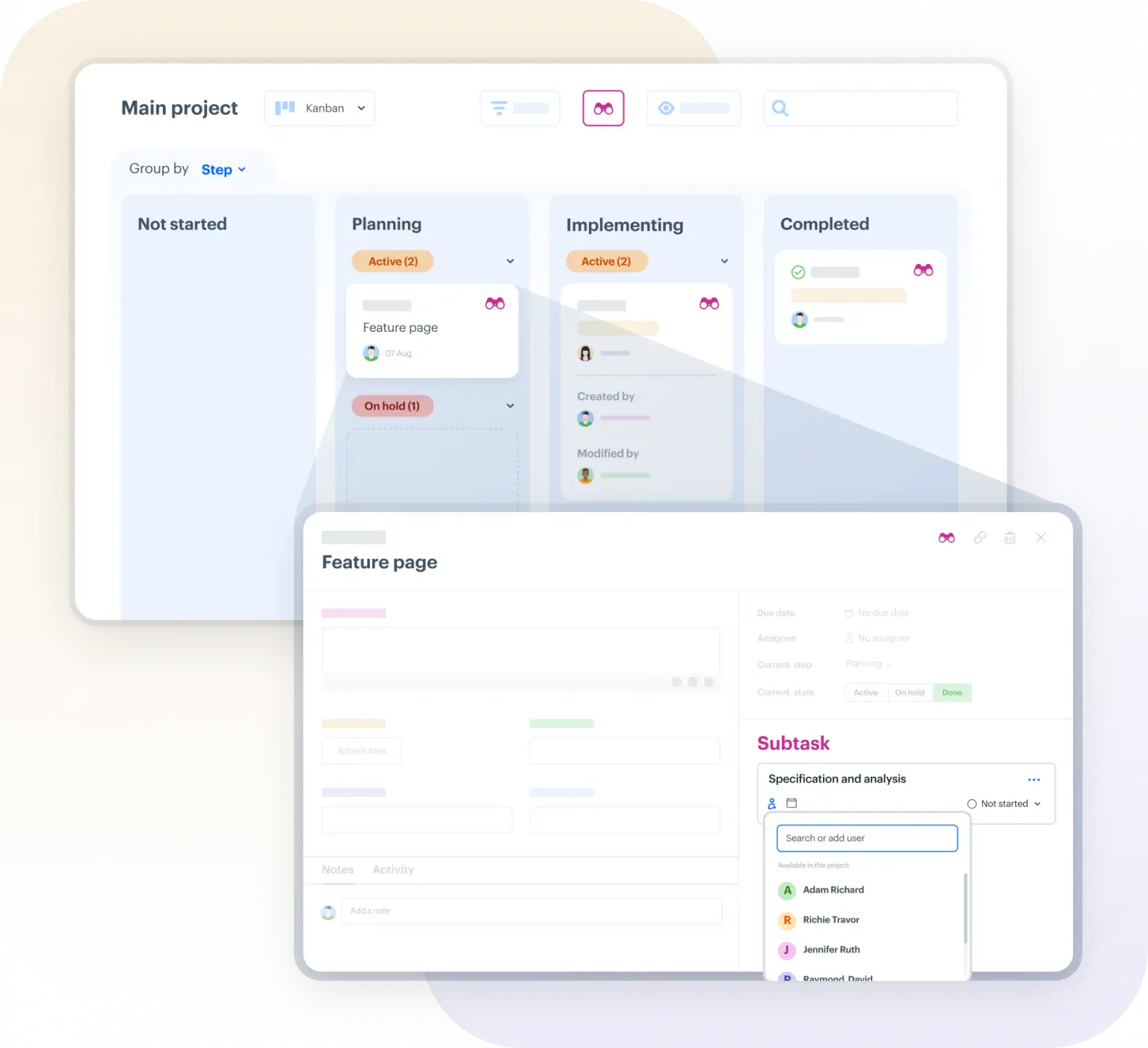 Graphic emphasizing greater focus in project management likely through the Kissflow platform