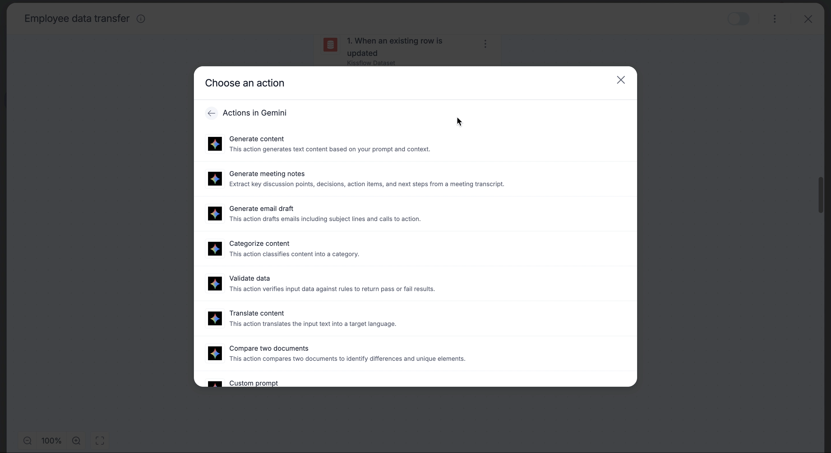 Gemini connector for Kissflow Integrations