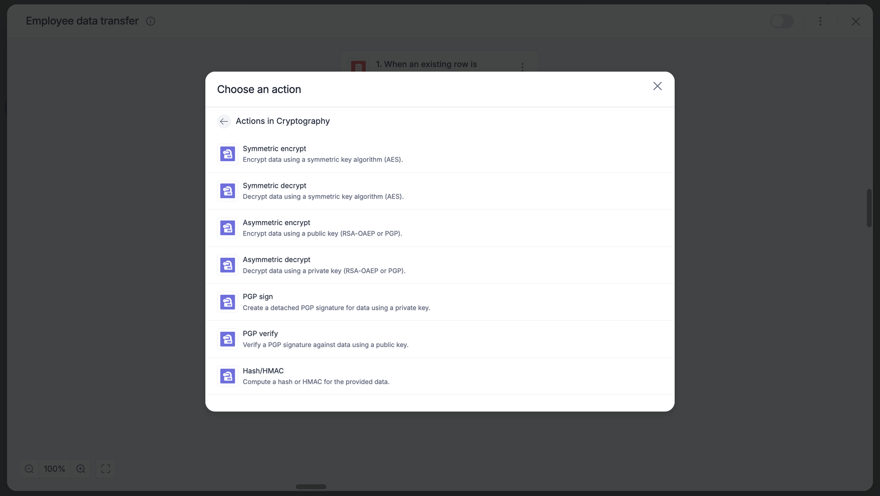 Cryptography connector for integrations 